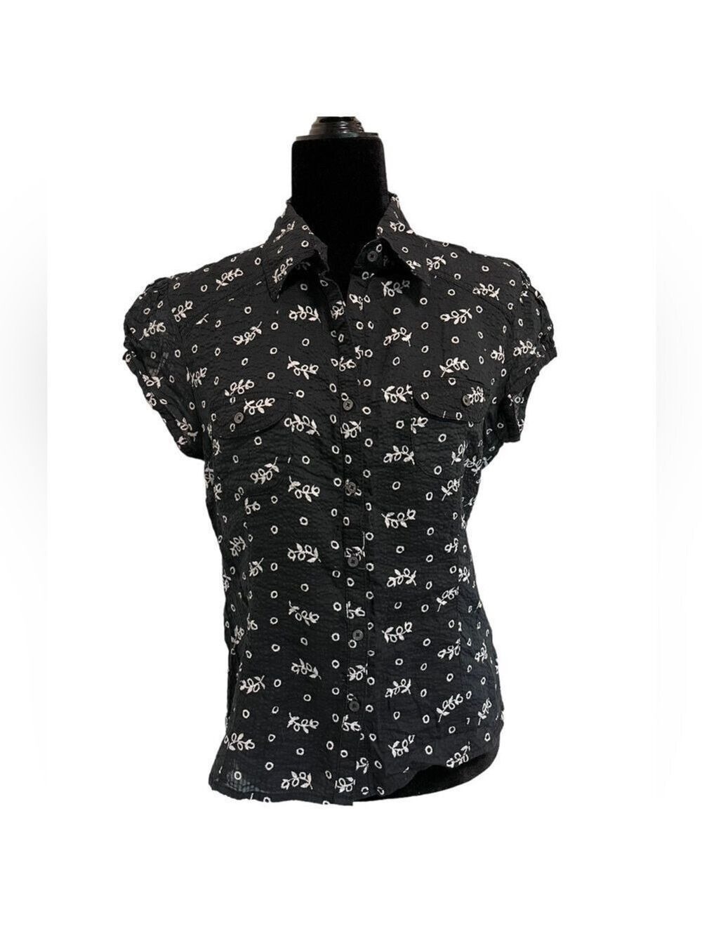 Michael Kors Button Down Cap Sleeve Blouse - Size 12P